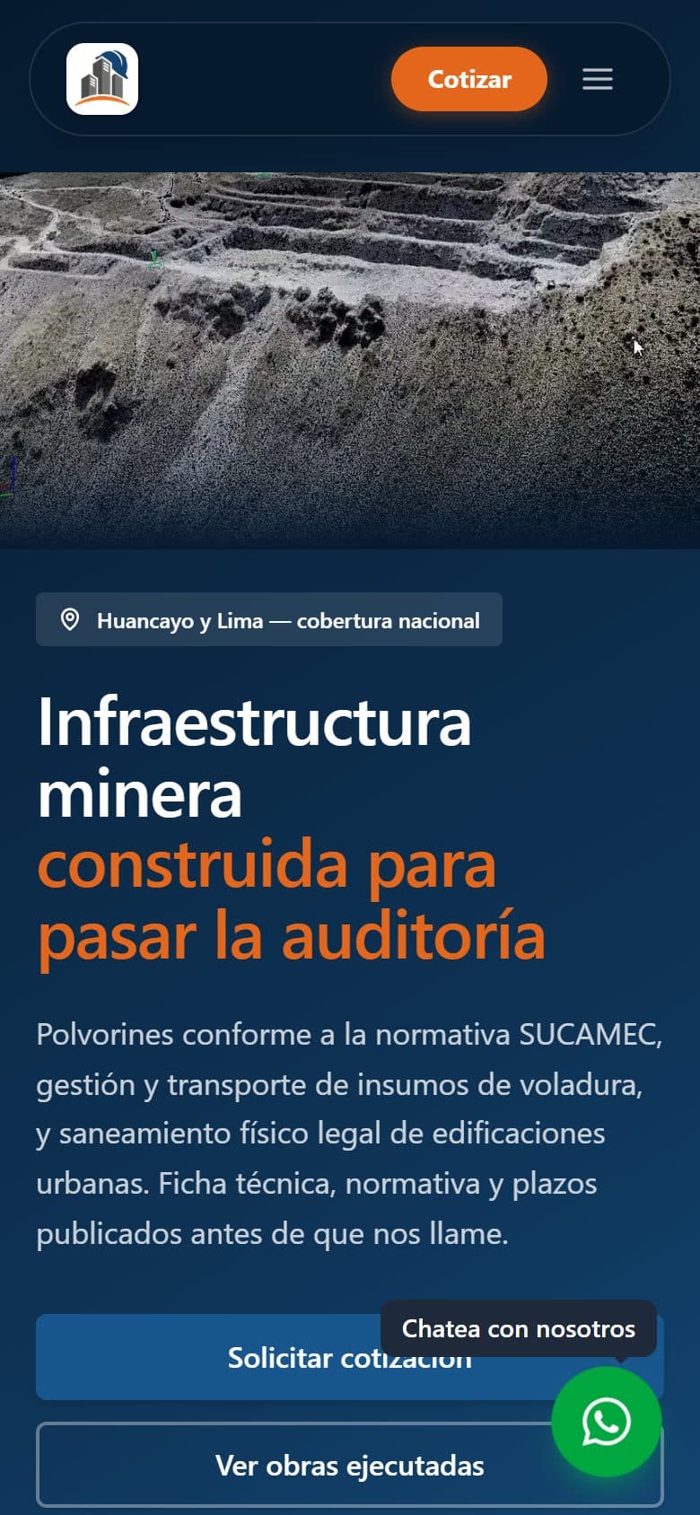 Proyecto de servicios mineros en celular